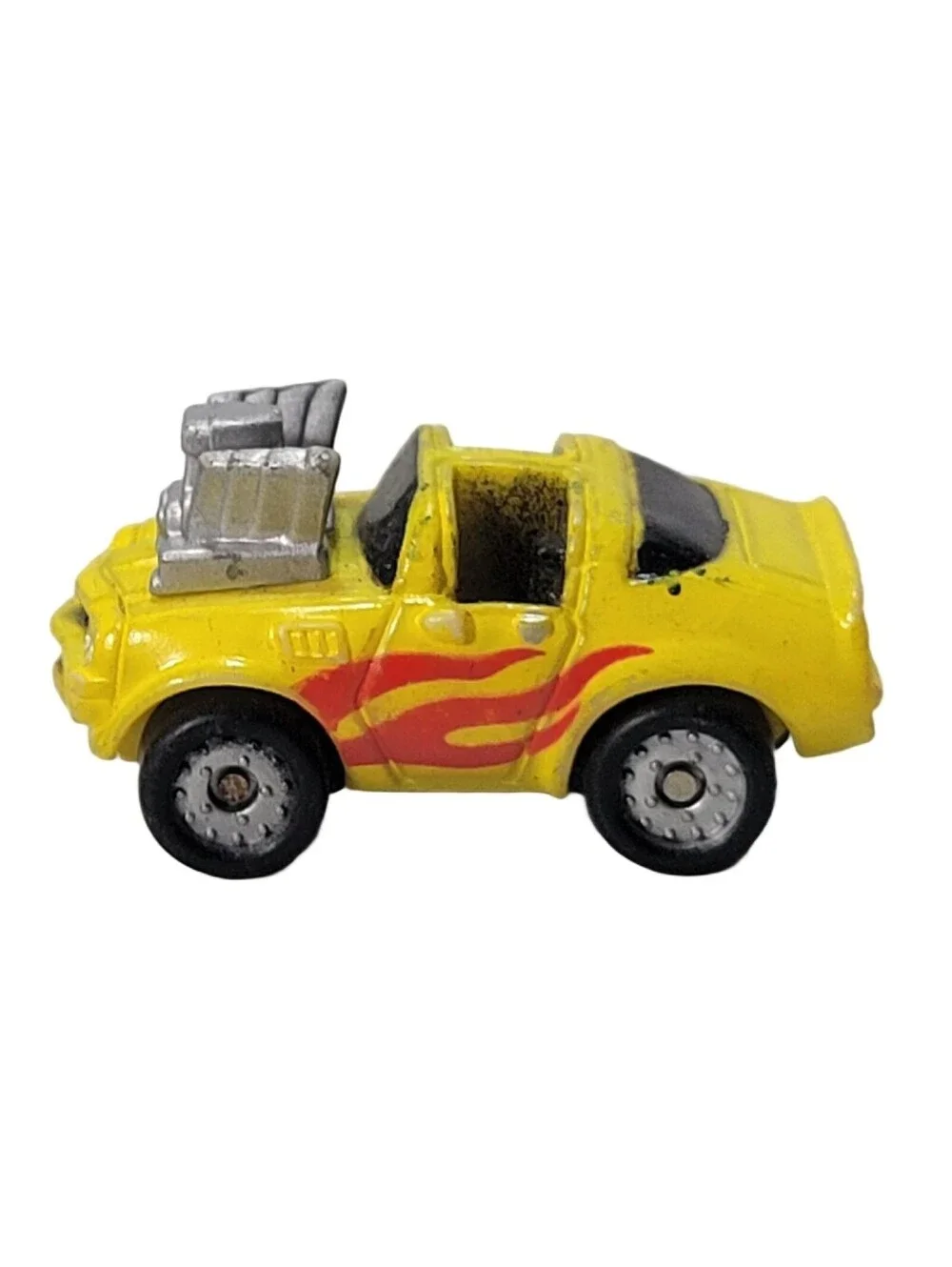 Galoob Micro Machines Yellow '70s Chevy Camaro Hot Rod / Red Flames